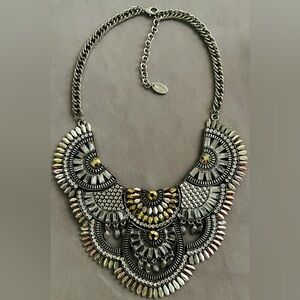 CARA OF NEW YORK / NEVER WORN VINTAGE BIB NECKLACE /SILVER & GOLD TONE CRYSTALS